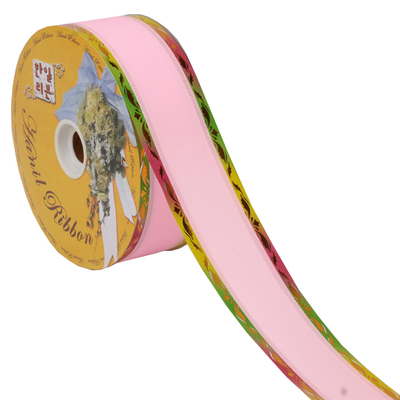 글씨리본 3.5Cm(대)-무지개합지(70yd)