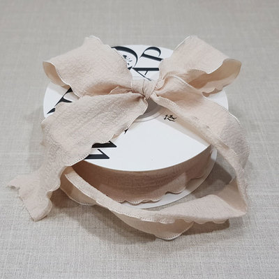 웨이브펌리본40mm-베이지