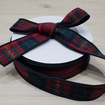 모직체크30mm-카키라인