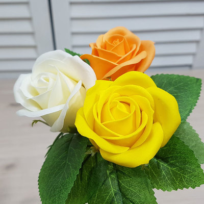엘레강스비누장미3색-오렌지계열