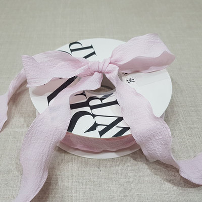 웨이브펌리본25mm-연핑크
