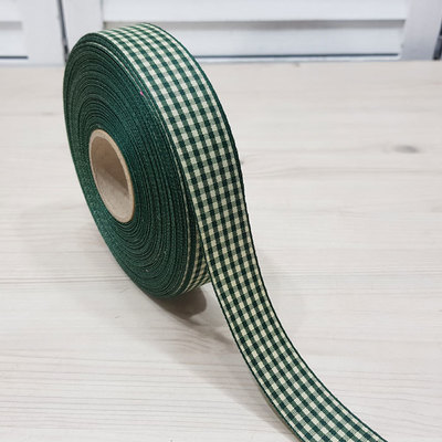체크리본25mm-진카키